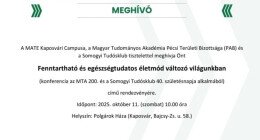 Fenntartható és egészségtudatos életmód változó világunkban
